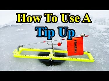 How to Use an Ice Fishing Tip-up (underwater footage)