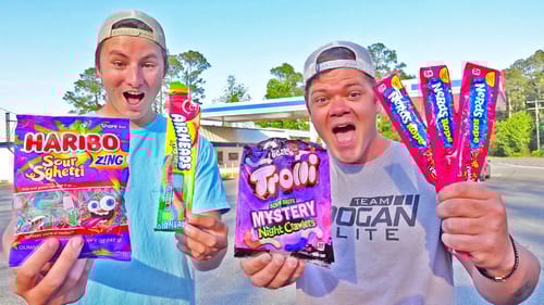 Gas Station CANDY Fishing Challenge! (1v1)