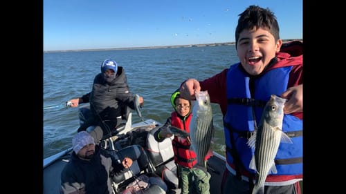 Windy day at Lake Whitney (Late Fall Striper Fishing)