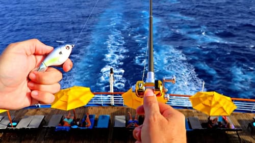 SNEAKING FISHING ROD On CRUISE SHIP (MISSION IMPOSSIBLE)