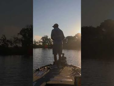 The perfect start to a tournament day -- sunrise in the background, first stop, and on the board!