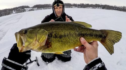 Ice Fishing For BIG Bass!