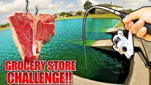1V1 GROCERY STORE ROULETTE Fishing Challenge!! (Catfishing)