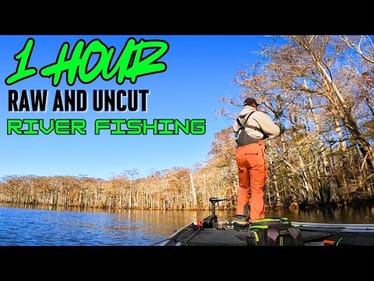 1 Hour RAW and UNCUT River Fishing After COLD FRONT!!