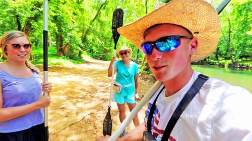 Kayak Fishing a RIVER/CREEK with my Wife and Mom! (FUN)