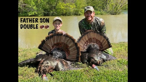Ott and Parker's Turkey Double! Awesome father son hunt!!!