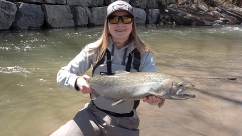 Catching Steelhead on Pink Worms! (Tough Conditions)