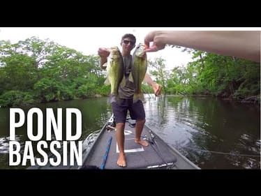 Pond Bass Fishing In the Rain -- VLOG