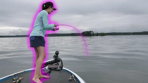 GIANT BASS Eats CRAPPIE on Wife's Tiny Fishing Rod!