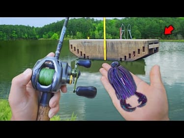 Fishing BIG Jigs For MONSTER Pond Bass! (Bank Fishing)