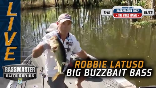 Robbie Latuso lands a big fish on a buzz bait at the Sabine (AWESOME TOPWATER STRIKE)