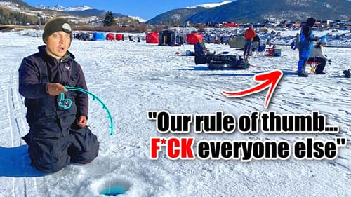 Unacceptable MASSIVE Crowd Ice Fishing SUPER THIN First Ice!!!