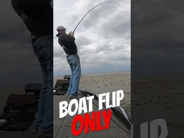 BOAT FLIPPING BASS on Harris Chain #shorts #fishing #harrischain