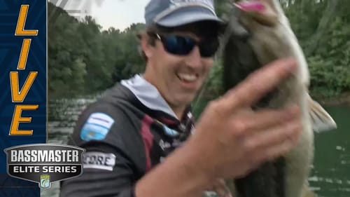 Justin Hamner with a Smith Lake spotted dog