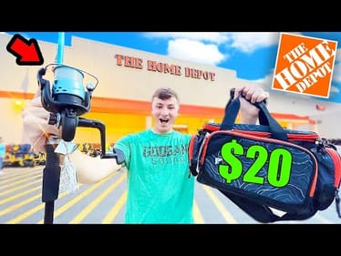 $20 Home Depot ROD And REEL Fishing Challenge (Big Fish!)