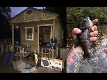 SOLAR install at the CABIN  ||CATCHING MASSIVE BLUEGILL||