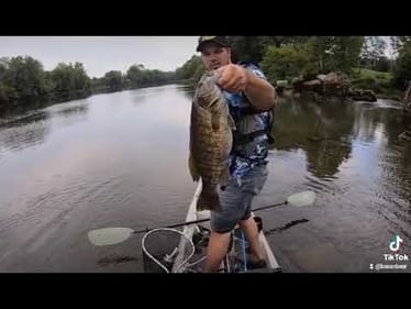 SMALL MOUTH ABSOLUTELY DESTROYS THIS TOP WATER LURE!!!  [I JUMPED] 😂