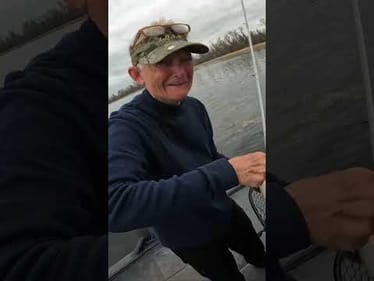 Best part about fishing right here.  My 65 year old co angler catching her first bass.