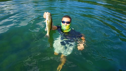 HE JUMPED IN & 40 Fish LTB Challenge !!!