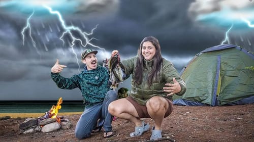 WE DIDN'T PLAN FOR THIS! Camping On An Island During A Hail Storm (SURVIVAL CHALLENGE)