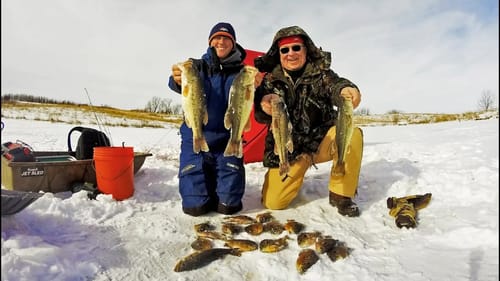 Epic Ice Fishing Day! Cold And Windy! Jigs For Panfish!