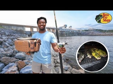 $50 Bass Pro Shops DAM Fishing Challenge For RIVER MONSTER Catfish