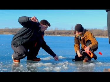 First Muskie Ever! -- Ice fishing With Tip-ups