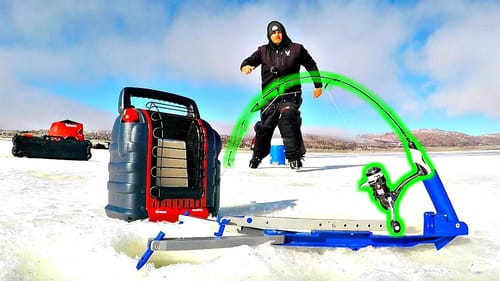 Fishing Rod STOLEN BY FISH while Ice Fishing!! (Catch & Cook)