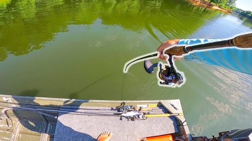 Finessing Summertime Bass Chasing A GIANT Bag On The Jon Boat (got it)