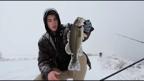 Bass Fishing in a Blizzard
