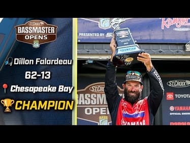 Dillon Falardeau wins 2025 Bassmaster OPEN at Upper Chesapeake Bay with 62 pounds, 13 ounces