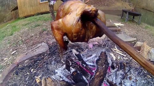 Trip to the Land, kayak fishing, Spit Roast Cooking