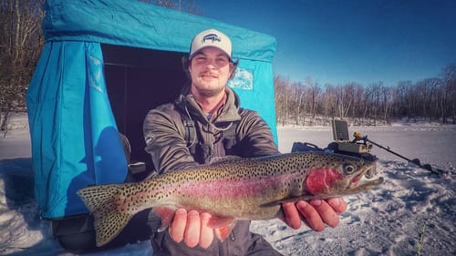 Sight Fishing Stream Trout Through the Ice