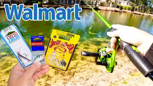 Fishing w/ SMALLEST Bass Lures from WALMART! (KICKED OUT)