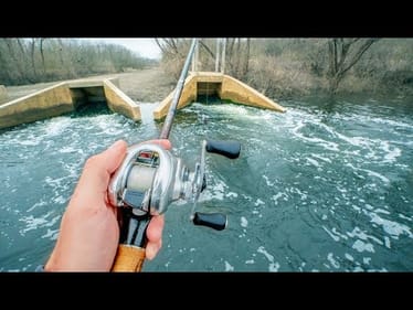 Slaying Winter Fish In HOT Water Creek (BIG BITE)