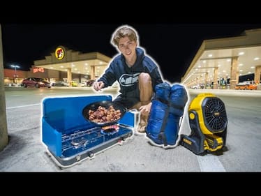 Camping In a GAS STATION Parking Lot! (How We Do It)