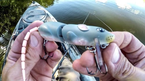 Fishing A Rat Lure For Angry River Bass!
