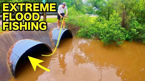INSANE FISHING during URBAN FLASH FLOODING!!