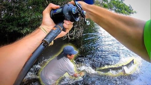 70 POUND MONSTER FISH caught using BASS FOR BAIT!