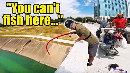 Bridge Fishing in the HOOD for Giant Canal Fish!