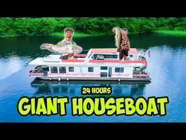 Fishing 24 HOURS on a GIANT HOUSE BOAT! (OVERNIGHT CHALLENGE)