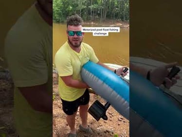 Motorized pool float fishing! #fishing