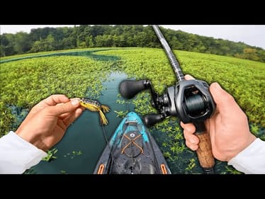 Hunting BIG BASS DEEP In The JUNGLE! - (Kayak Fishing)
