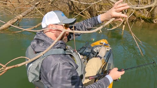 Winter Fishing in Fast River Current