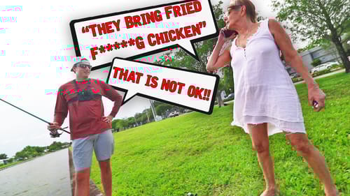 Crazy RACIST Lady Harasses Fishermen!