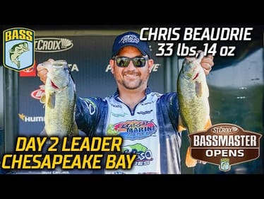 Chris Beaudrie leads Day 2 of Bassmaster Open at Upper Chesapeake Bay (33 pounds, 14 ounces)