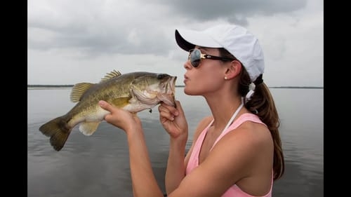 Steph's First Bass in the Lily Pads