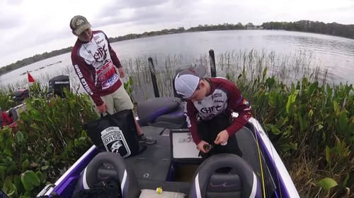 4th Place Lake Harris Bass Fishing Tournament. Big Bass Action on the Gopro.