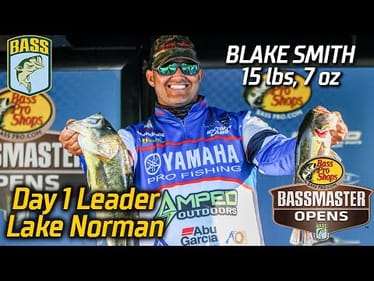 Blake Smith leads Day 1 of Basspro.com OPEN at Lake Norman with 15 pounds, 7 ounces