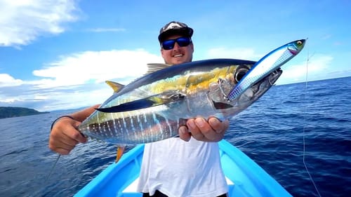 INSANE Yellowfin Tuna Fishing w/ Bass Tackle!!! (INITIATED)